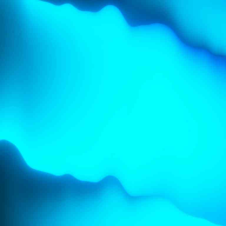 Abstract image featuring bright turquoise and blue light flowing through irregular dark shapes, creating a glowing, layered effect.